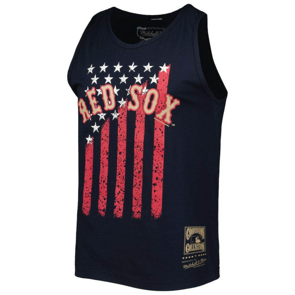 Boston Red Sox Mitchell & Ness Cooperstown Collection Stars and Stripes Tank Top - MLB