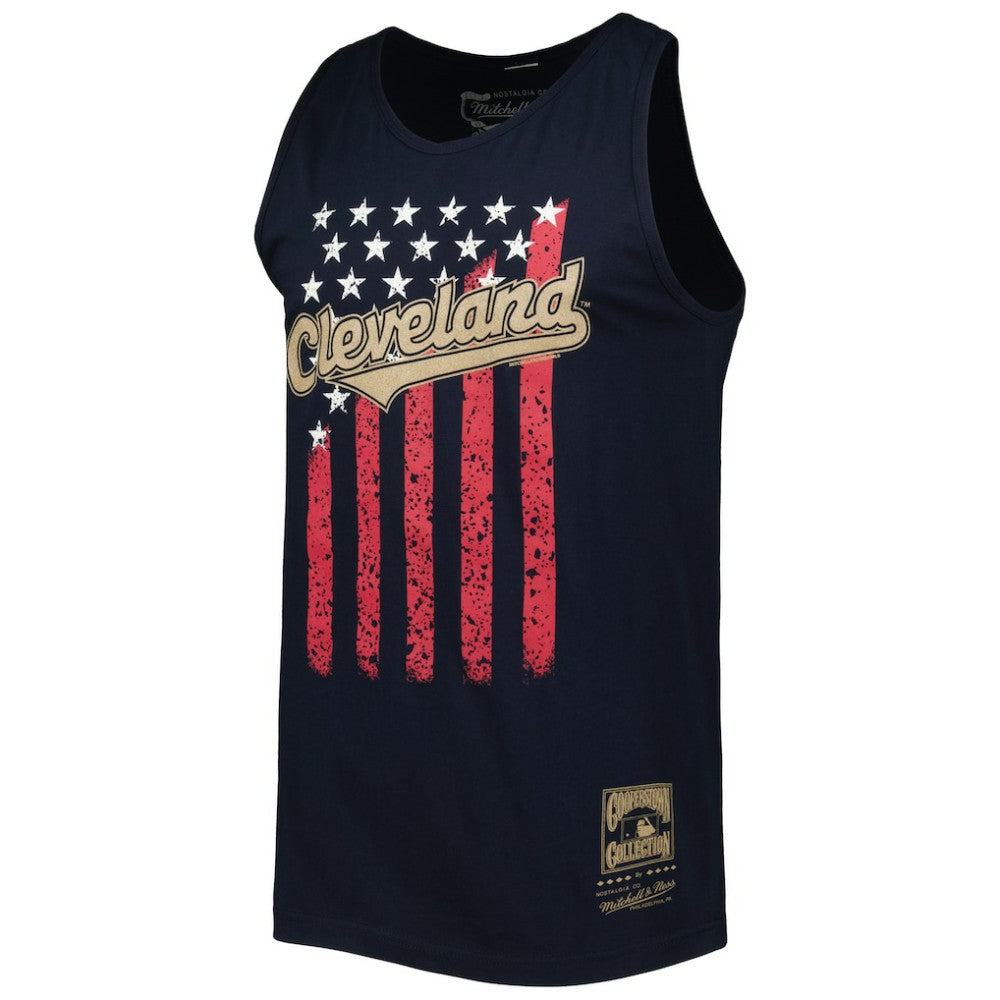 Cleveland Guardians Mitchell & Ness Cooperstown Collection Stars and Stripes Tank Top - MLB