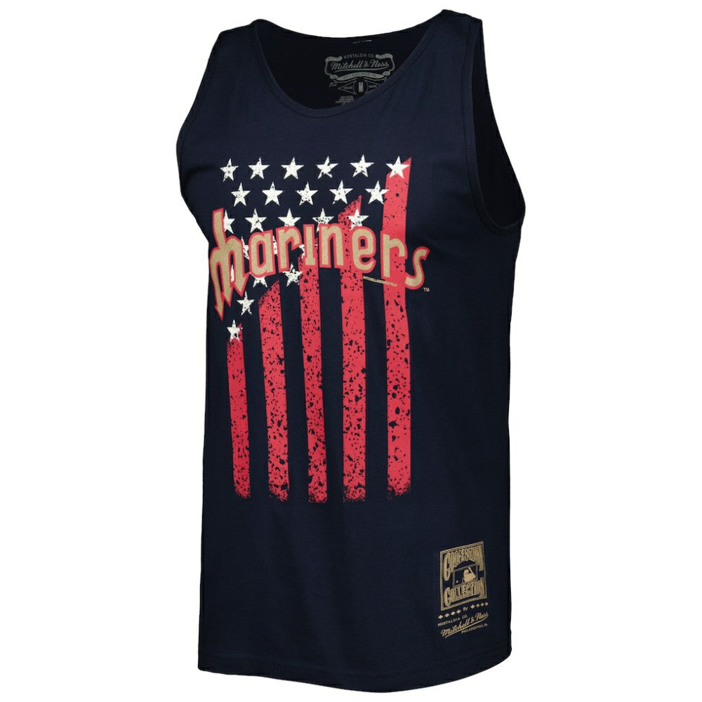 Seattle Mariners Mitchell & Ness Cooperstown Collection Stars and Stripes Tank Top - MLB
