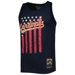 St. Louis Cardinals Mitchell & Ness Cooperstown Collection Stars and Stripes Tank Top - MLB