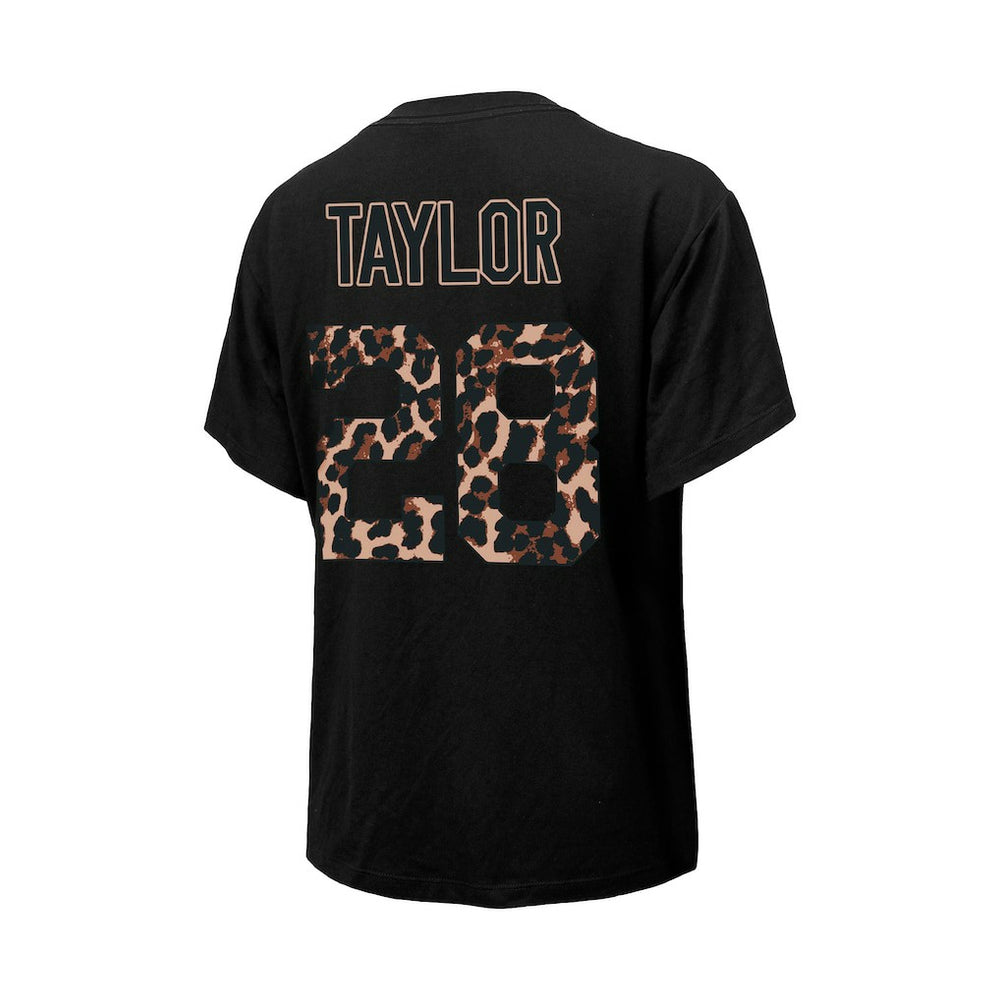 Jonathan Taylor Indianapolis Colts Majestic Threads Women's Leopard Player Name & Number T-Shirt Black | NFL
