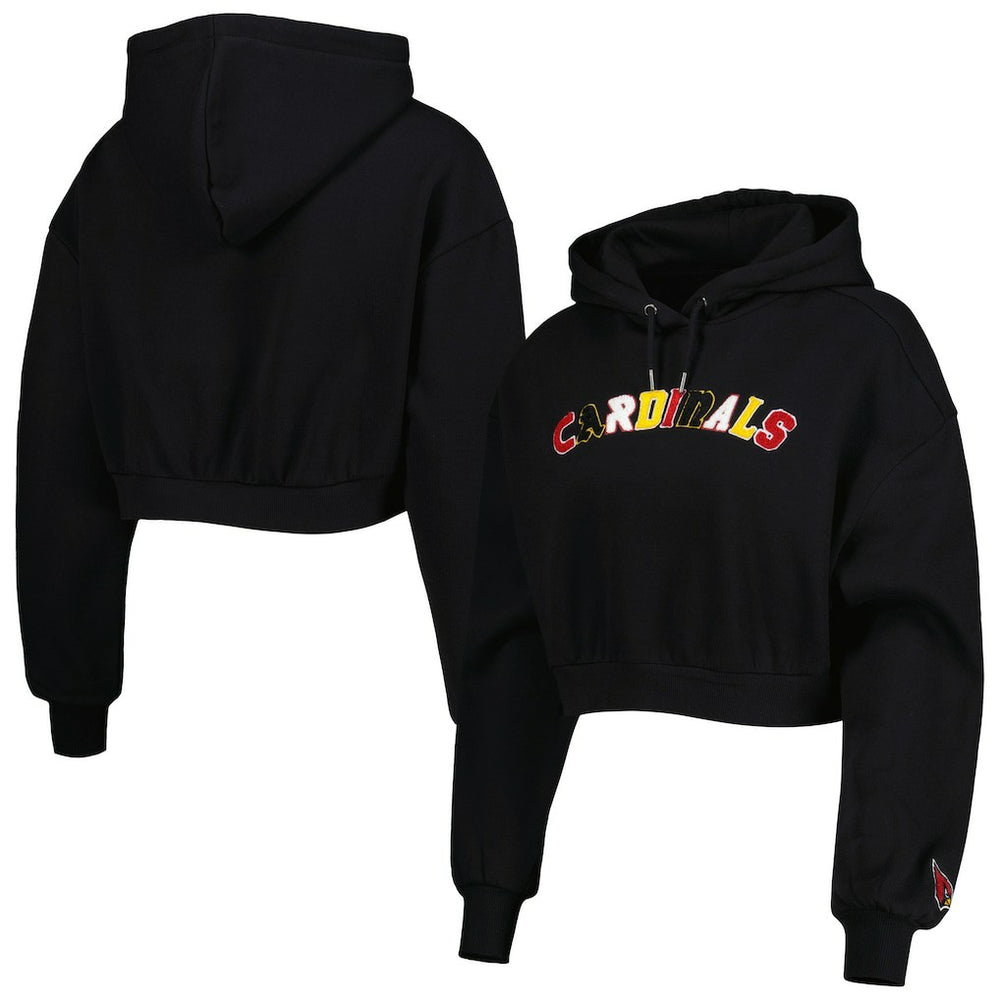 Arizona Cardinals The Wild Collective Women's Cropped Pullover Hoodie Black | NFL