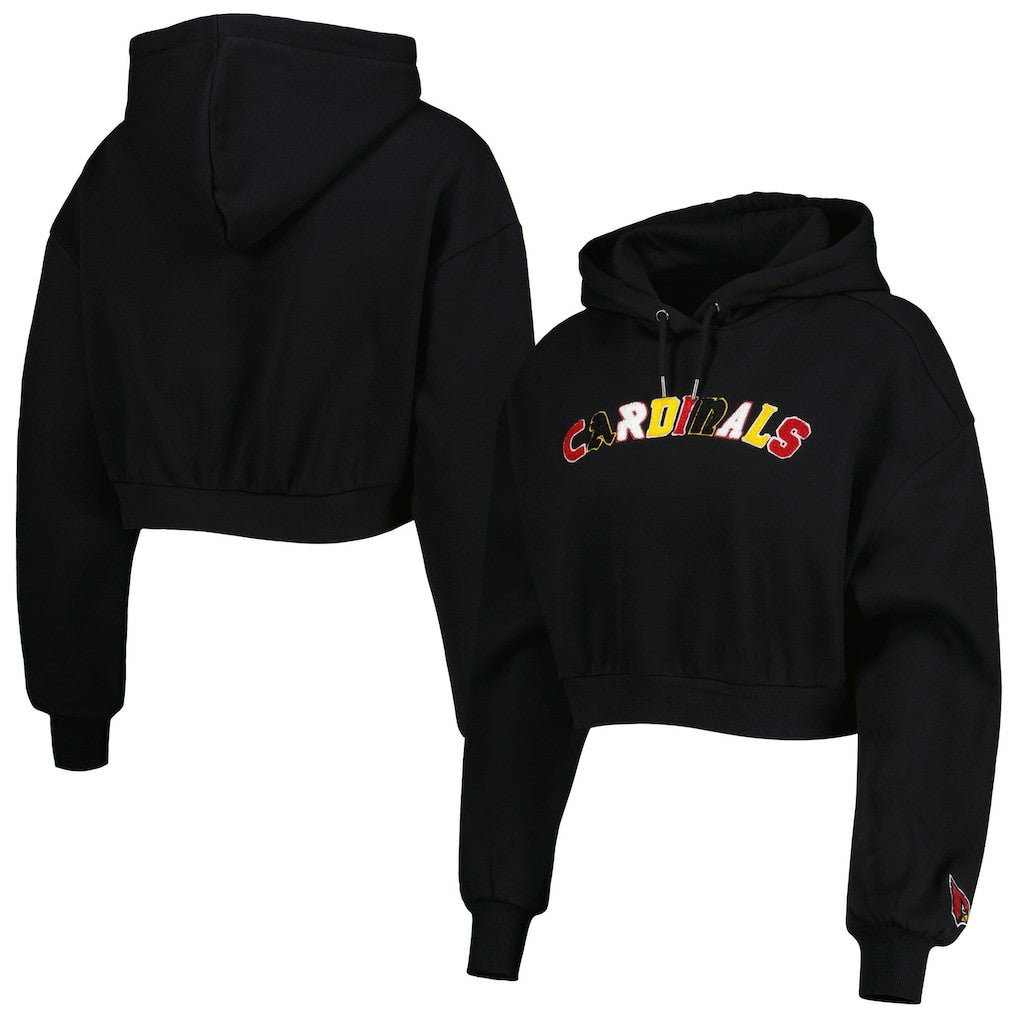 Arizona Cardinals The Wild Collective Women's Cropped Pullover Hoodie Black | NFL