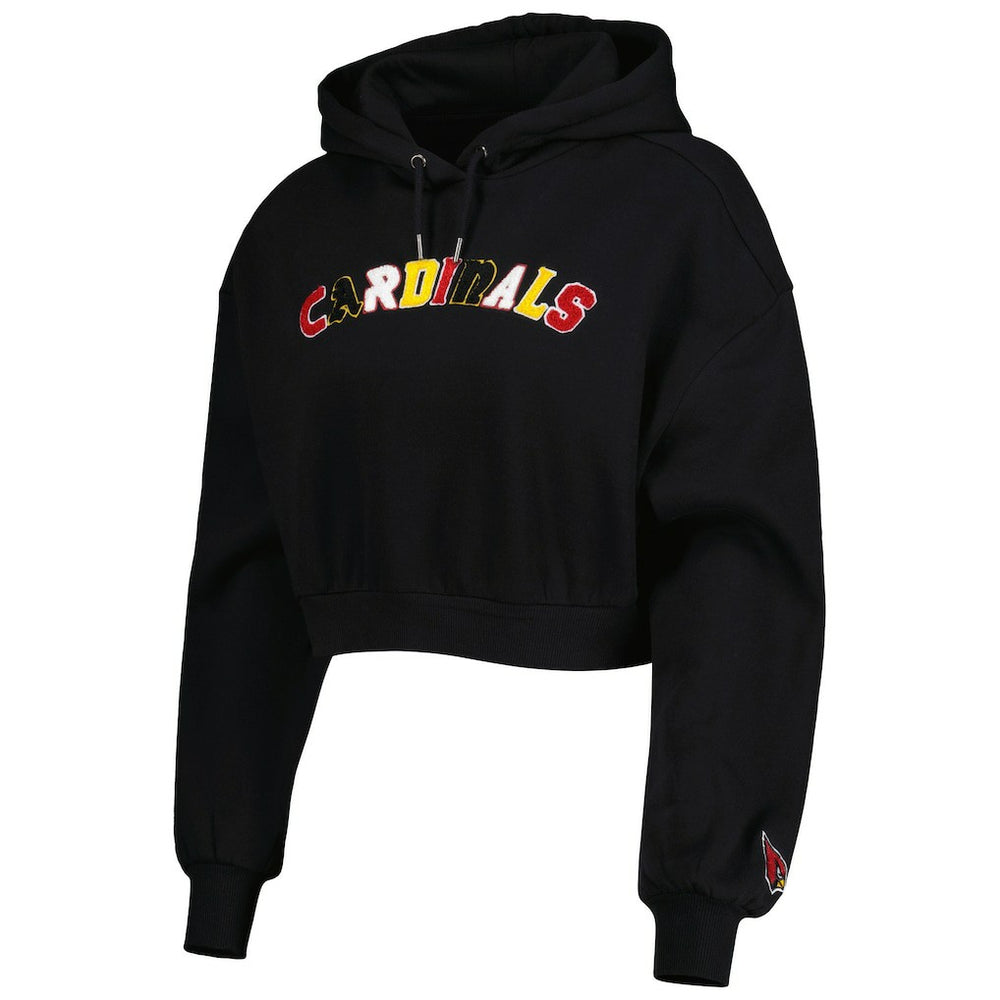 Arizona Cardinals The Wild Collective Women's Cropped Pullover Hoodie Black | NFL