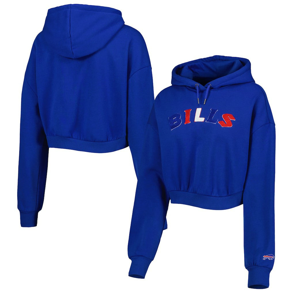 Buffalo Bills The Wild Collective Women's Cropped Pullover Hoodie Royal | NFL