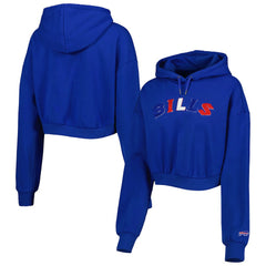 Buffalo Bills The Wild Collective Women's Cropped Pullover Hoodie Royal | NFL