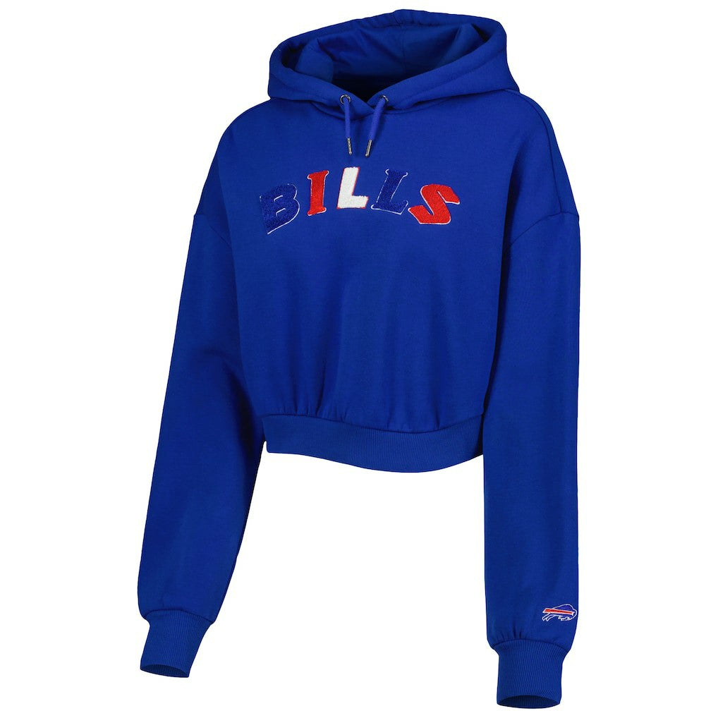 Buffalo Bills The Wild Collective Women's Cropped Pullover Hoodie Royal | NFL