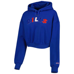 Buffalo Bills The Wild Collective Women's Cropped Pullover Hoodie Royal | NFL