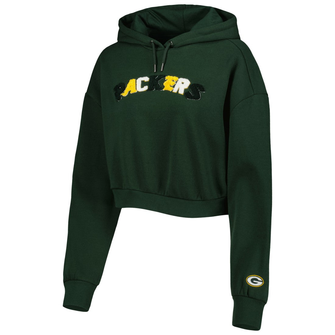 Green Bay Packers The Wild Collective Women's Cropped Pullover Hoodie Green | NFL