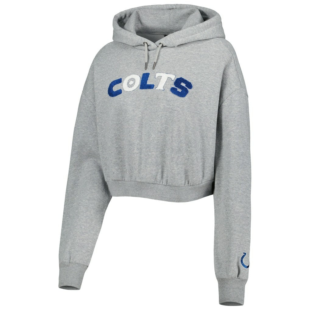 Indianapolis Colts The Wild Collective Women's Cropped Pullover Hoodie Gray | NFL
