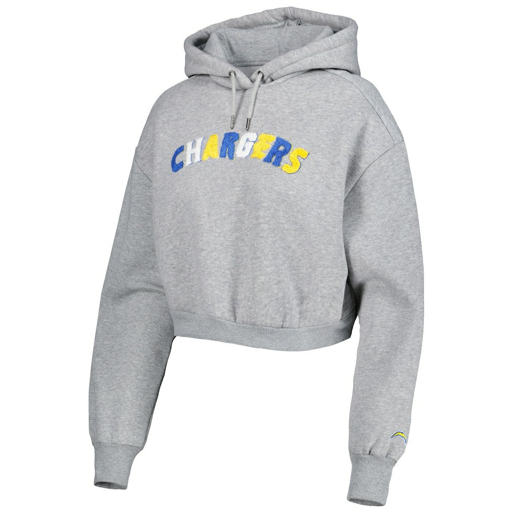 Los Angeles Chargers The Wild Collective Women's Cropped Pullover Hoodie Gray | NFL