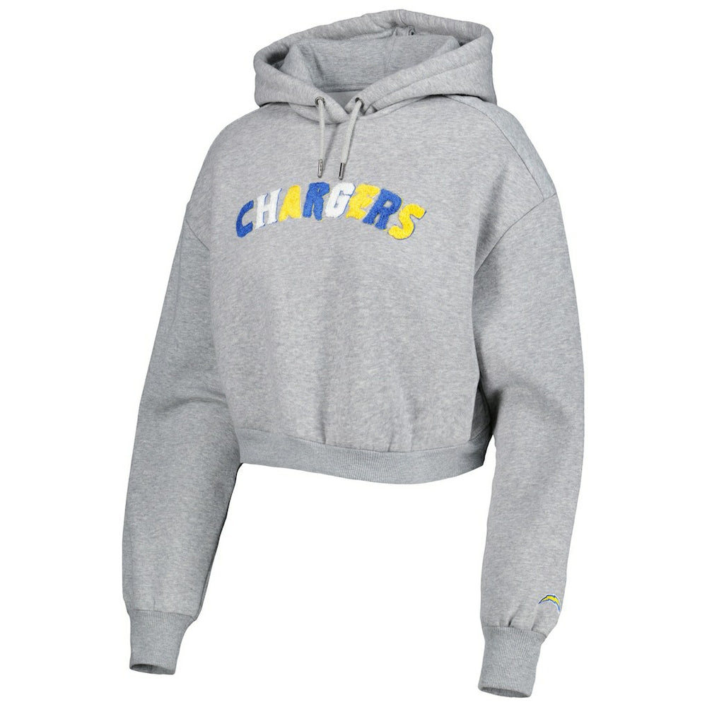 Los Angeles Chargers The Wild Collective Women's Cropped Pullover Hoodie Gray | NFL