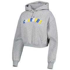 Los Angeles Chargers The Wild Collective Women's Cropped Pullover Hoodie Gray | NFL