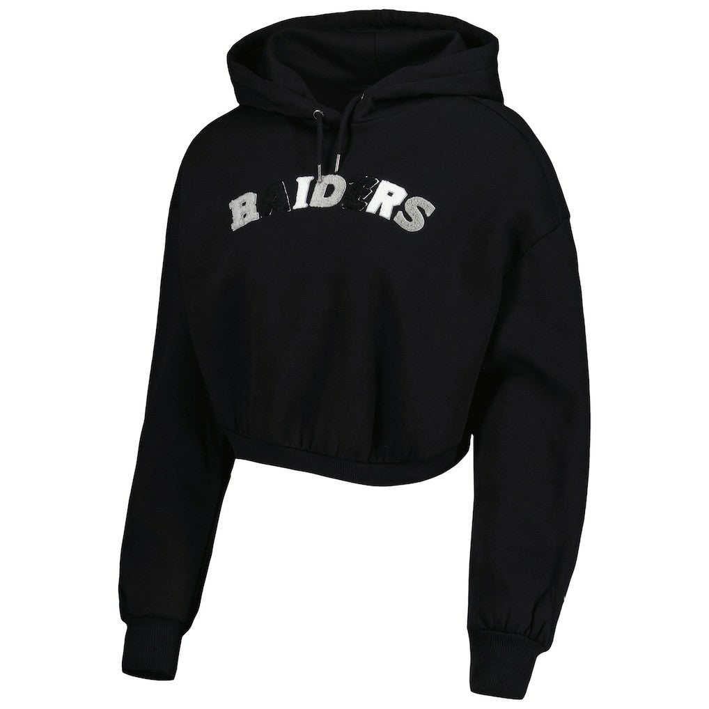 Las Vegas Raiders The Wild Collective Women's Cropped Pullover Hoodie Black | NFL