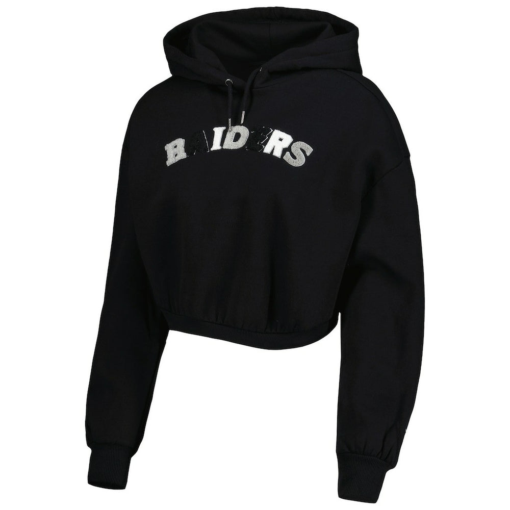 Las Vegas Raiders The Wild Collective Women's Cropped Pullover Hoodie Black | NFL