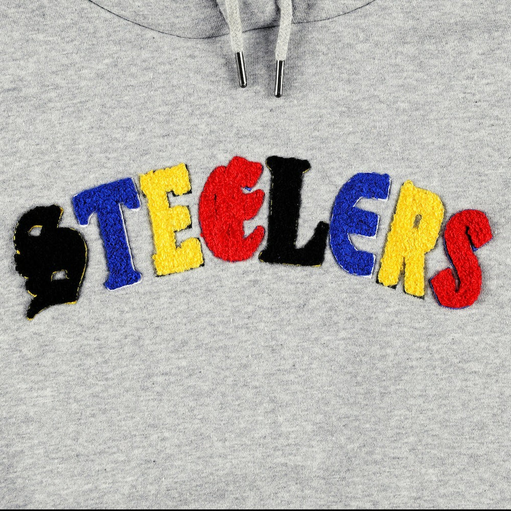 Pittsburgh Steelers The Wild Collective Women's Cropped Pullover Hoodie Gray | NFL