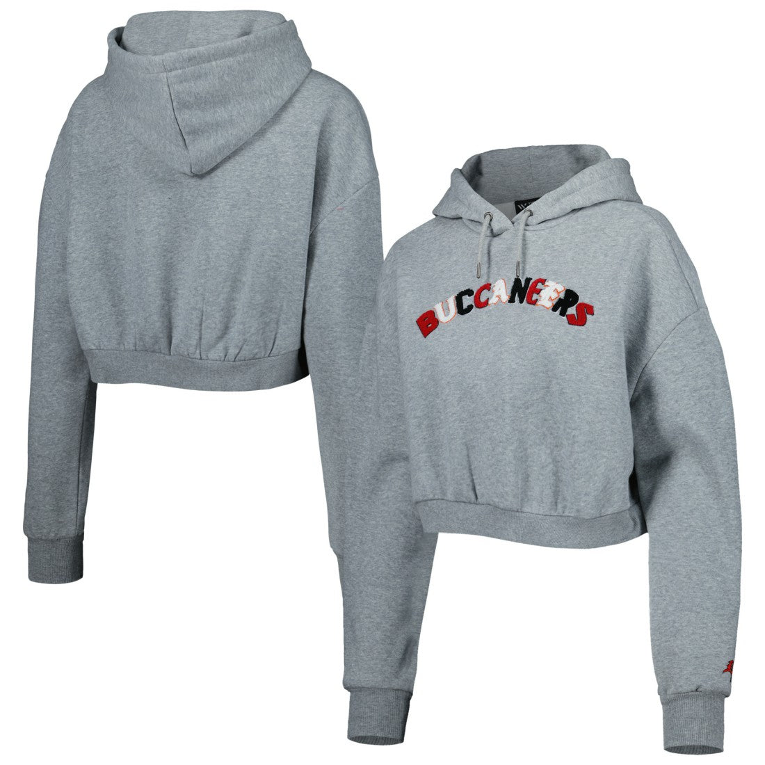 Tampa Bay Buccaneers The Wild Collective Women's Cropped Pullover Hoodie Gray | NFL