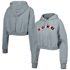 Tampa Bay Buccaneers The Wild Collective Women's Cropped Pullover Hoodie Gray | NFL