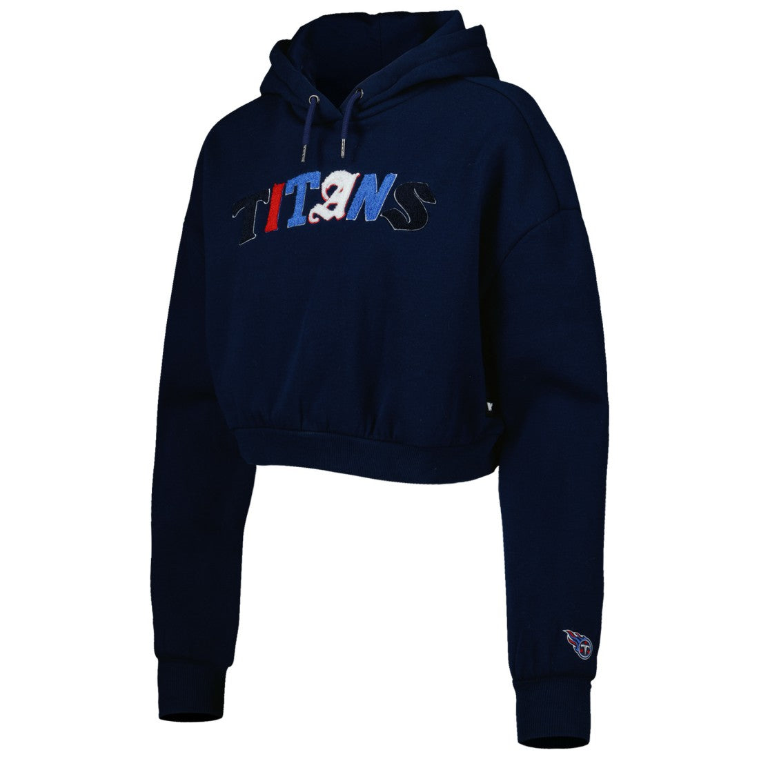 Tennessee Titans The Wild Collective Women's Cropped Pullover Hoodie Navy | NFL