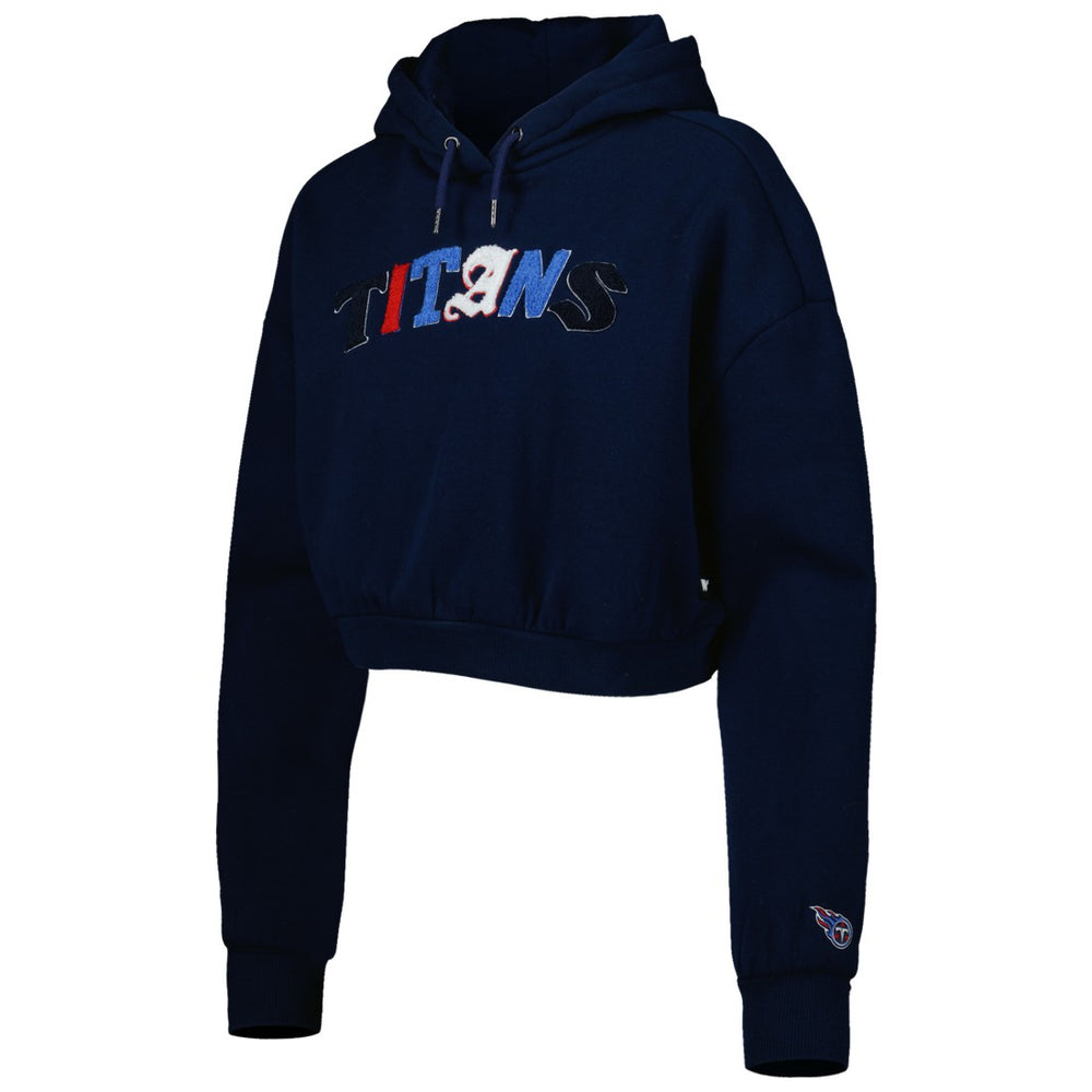 Tennessee Titans The Wild Collective Women's Cropped Pullover Hoodie Navy | NFL
