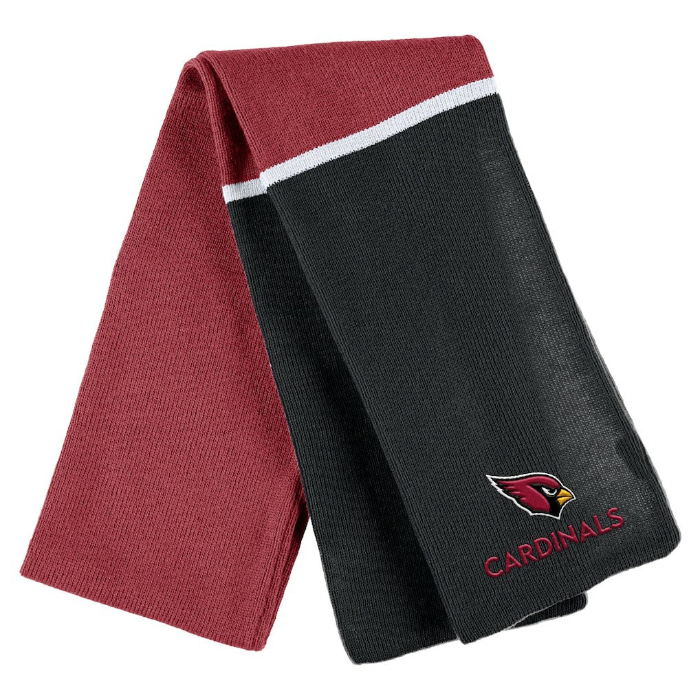 Arizona Cardinals WEAR by Erin Andrews Women's Colorblock Cuffed Knit Hat with Pom and Scarf Set Cardinal | NFL