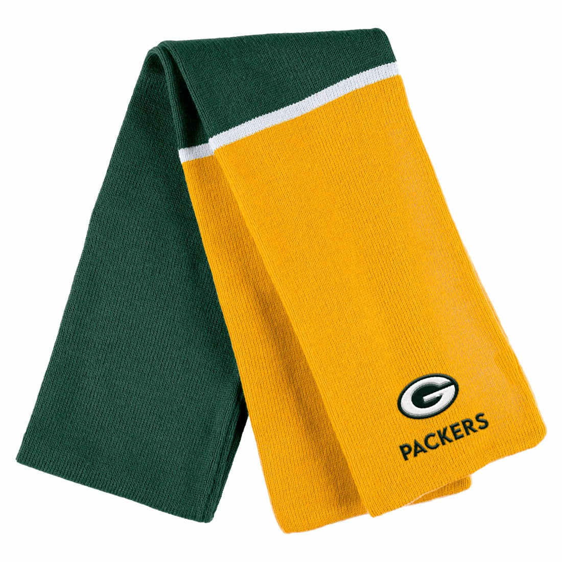 Green Bay Packers WEAR by Erin Andrews Women's Colorblock Cuffed Knit Hat with Pom and Scarf Set Green | NFL