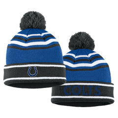 Indianapolis Colts WEAR by Erin Andrews Women's Colorblock Cuffed Knit Hat with Pom and Scarf Set Royal | NFL