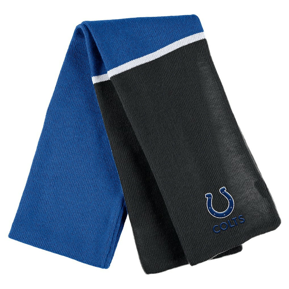 Indianapolis Colts WEAR by Erin Andrews Women's Colorblock Cuffed Knit Hat with Pom and Scarf Set Royal | NFL