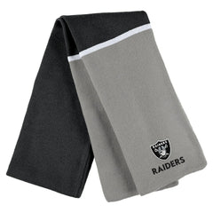 Las Vegas Raiders WEAR by Erin Andrews Women's Colorblock Cuffed Knit Hat with Pom and Scarf Set Black | NFL