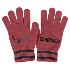 Arizona Cardinals WEAR by Erin Andrews Women's Double Jacquard Cuffed Knit Hat with Pom and Gloves Set Cardinal | NFL