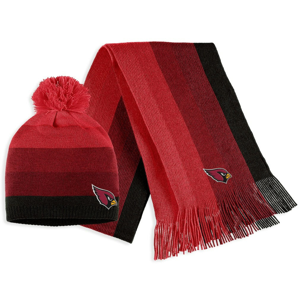 Arizona Cardinals WEAR by Erin Andrews Women's Ombre Pom Knit Hat and Scarf Set Cardinal | NFL