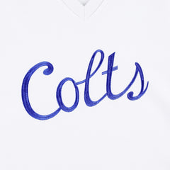 Indianapolis Colts The Wild Collective Women's Cheer V-Neck Fleece Pullover Sweatshirt White | NFL