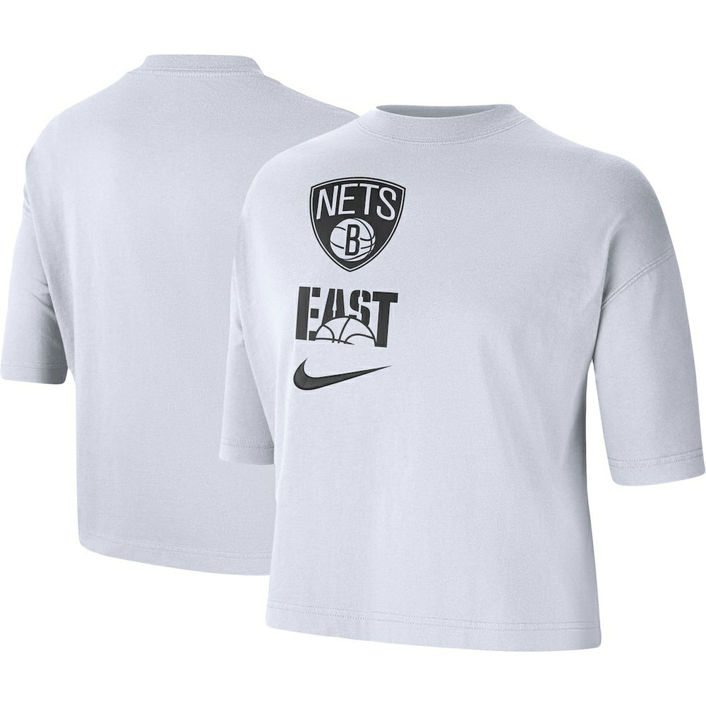 Brooklyn Nets Women's Essential Boxy T-Shirt White - NBA