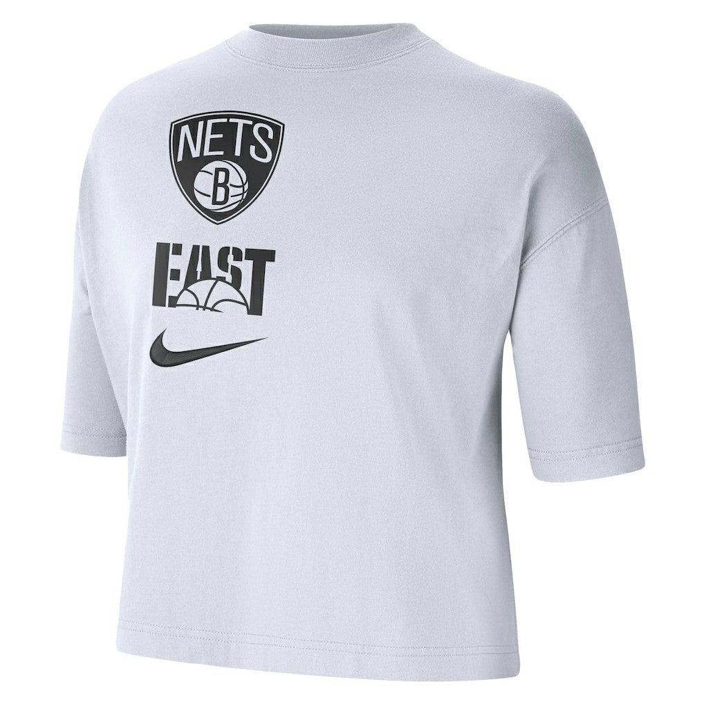 Brooklyn Nets Women's Essential Boxy T-Shirt White - NBA