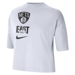 Brooklyn Nets Women's Essential Boxy T-Shirt White - NBA