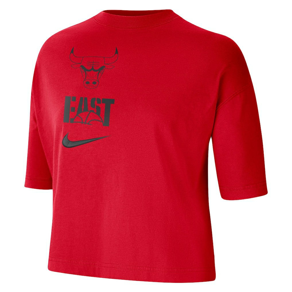 Chicago Bulls Women's Essential Boxy T-Shirt Red - NBA