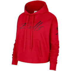 Chicago Bulls Women's Split Flip Courtside Cropped Pullover Hoodie Red - NBA