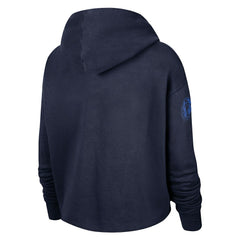 Dallas Mavericks Women's Split Flip Courtside Cropped Pullover Hoodie Navy - NBA