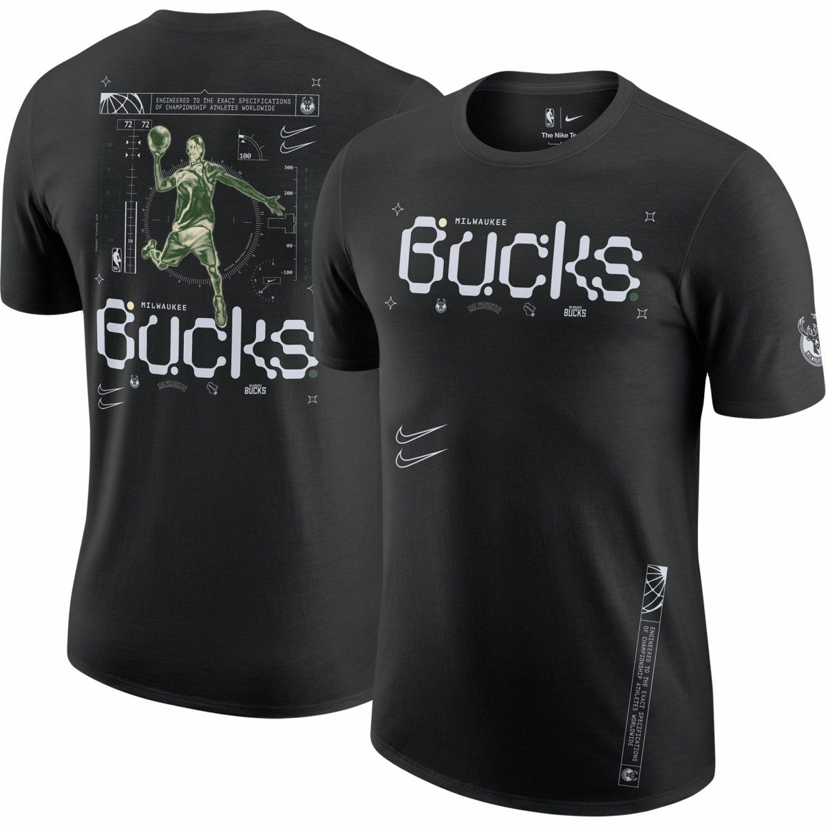 Milwaukee Bucks Courtside Air Traffic Control Max90 T-Shirt Black - NBA