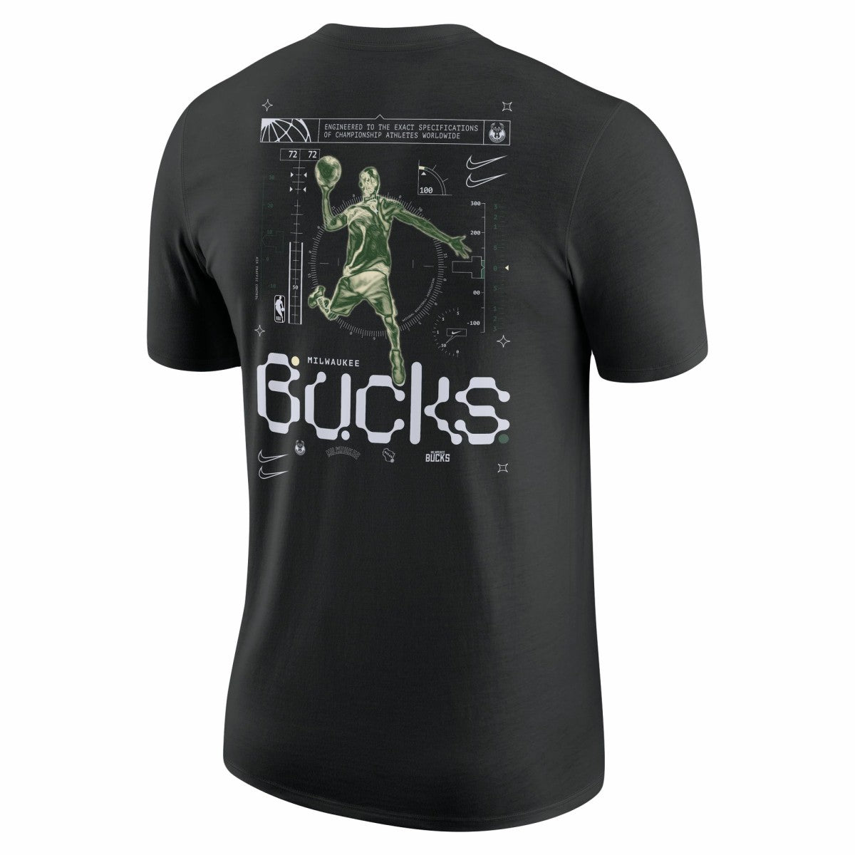 Milwaukee Bucks Courtside Air Traffic Control Max90 T-Shirt Black - NBA