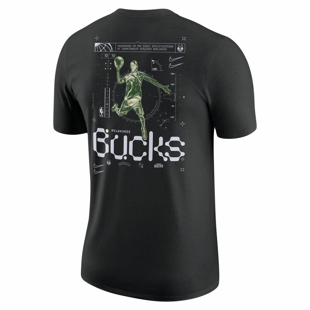 Milwaukee Bucks Courtside Air Traffic Control Max90 T-Shirt Black - NBA