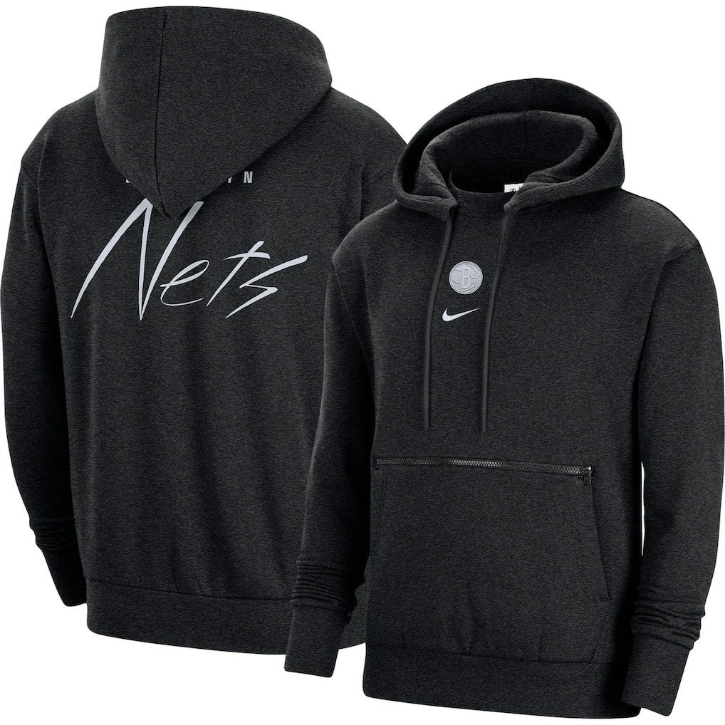 Brooklyn Nets Courtside Versus Flight Pullover Hoodie Heather Black - NBA