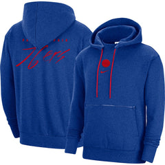 Philadelphia 76ers Courtside Versus Flight Pullover Hoodie Heather Royal - NBA