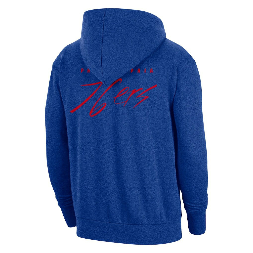 Philadelphia 76ers Courtside Versus Flight Pullover Hoodie Heather Royal - NBA