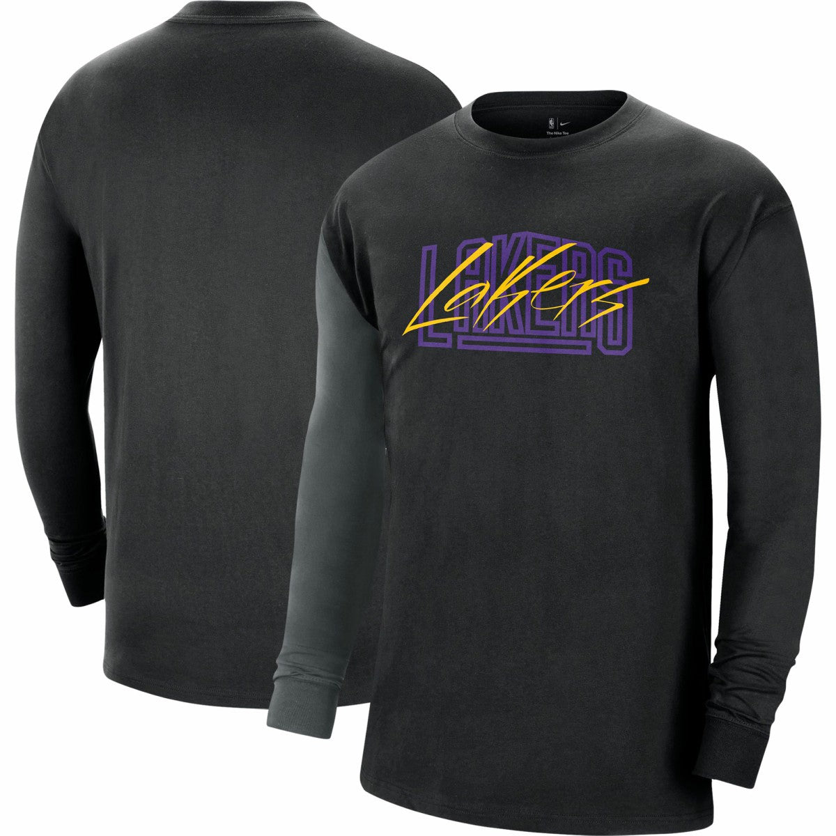 Los Angeles Lakers Courtside Versus Flight MAX90 Long Sleeve T-Shirt Black - NBA