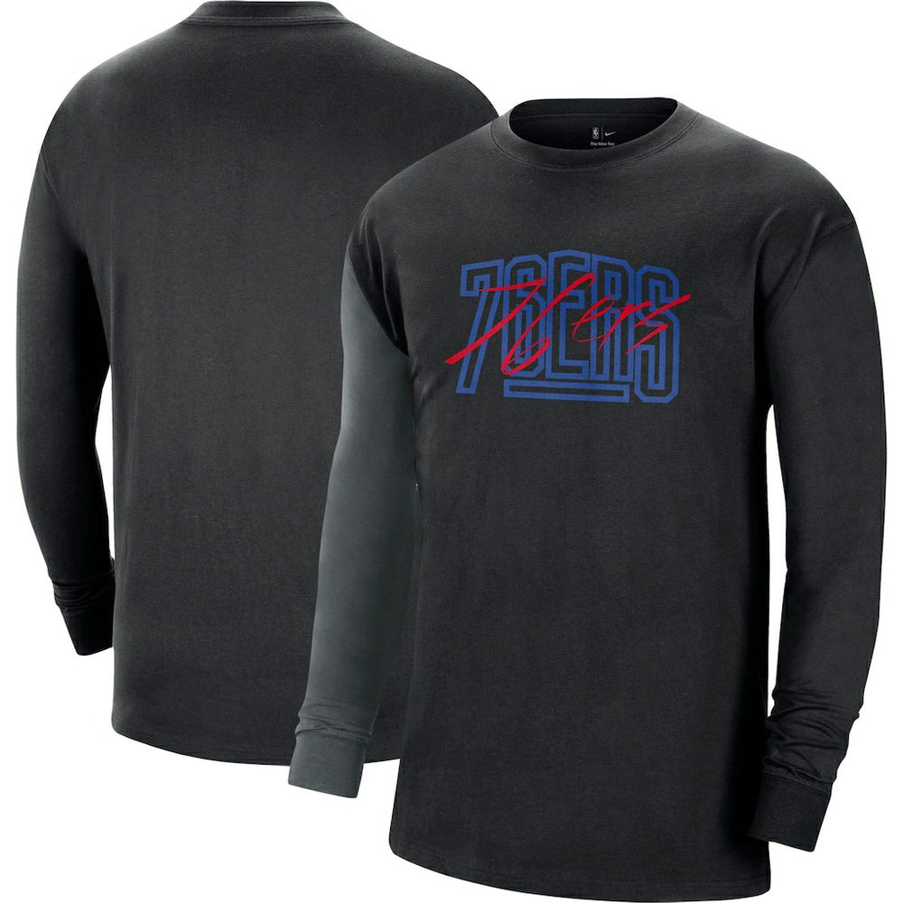 Philadelphia 76ers Courtside Versus Flight MAX90 Long Sleeve T-Shirt Black - NBA