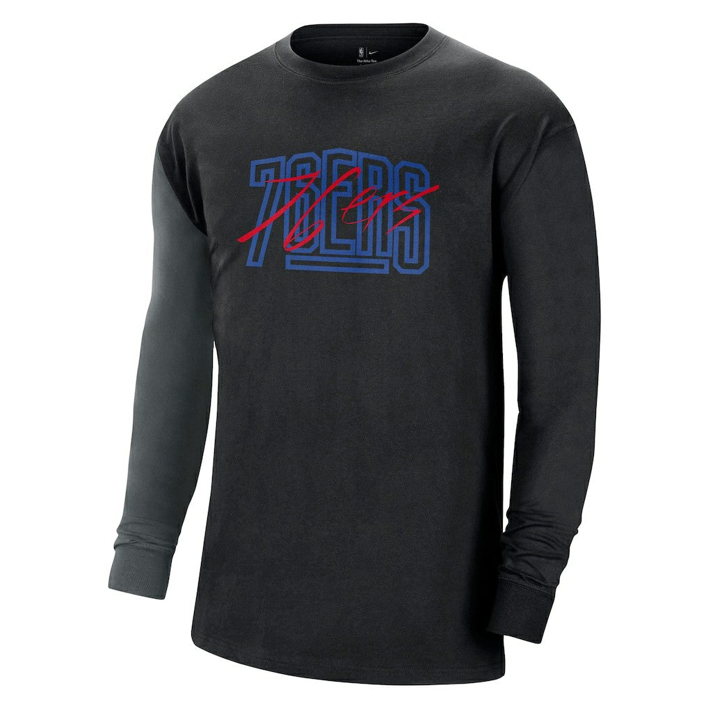 Philadelphia 76ers Courtside Versus Flight MAX90 Long Sleeve T-Shirt Black - NBA