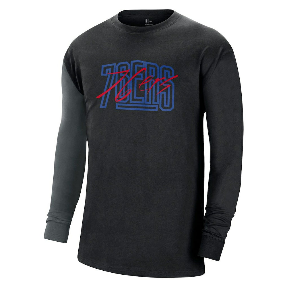 Philadelphia 76ers Courtside Versus Flight MAX90 Long Sleeve T-Shirt Black - NBA
