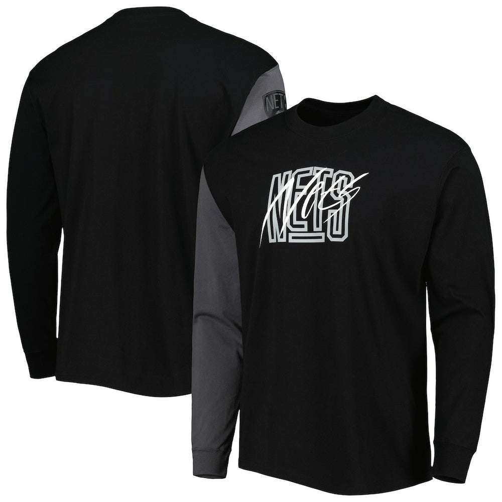 Brooklyn Nets Courtside Versus Flight MAX90 Long Sleeve T-Shirt Black - NBA