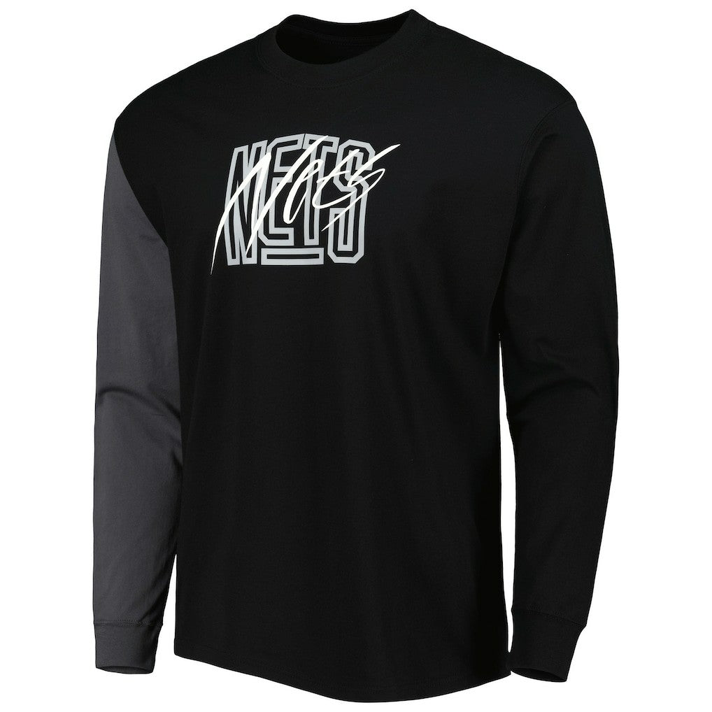 Brooklyn Nets Courtside Versus Flight MAX90 Long Sleeve T-Shirt Black - NBA